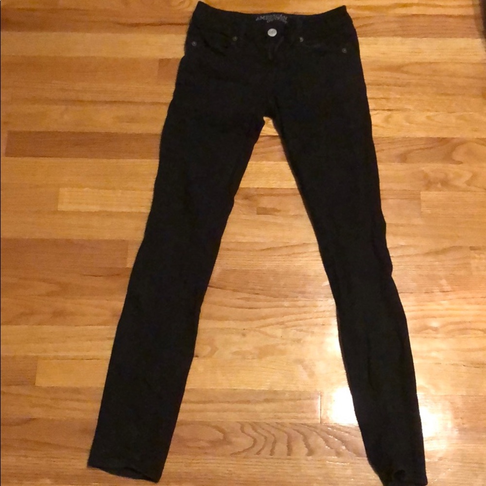 American Eagle Black Skinny Super Stretch Sz 0